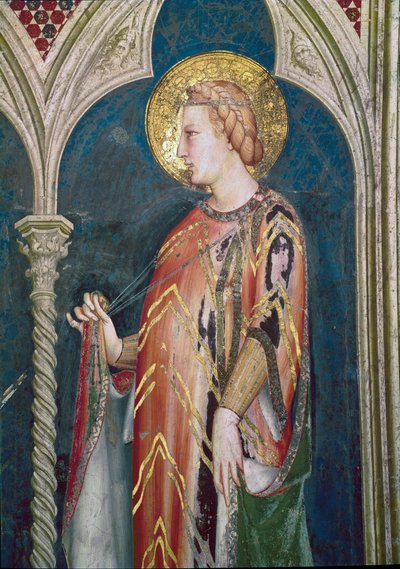 St. Elizabeth van Hongarije (detail) door Simone Martini