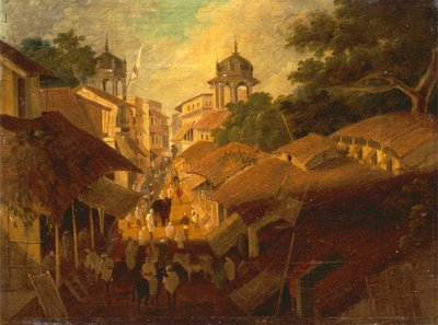 Straat in Patna door Sir Charles DOyly