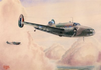 Hudson Light Bomber in vlucht door Stanley Orton Bradshaw