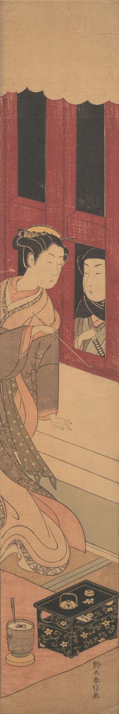 De man buiten, ca. 1770 door Suzuki Harunobu