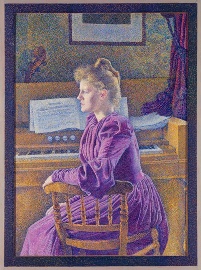 Maria Sèthe aan het harmonium door Théo van Rysselberghe