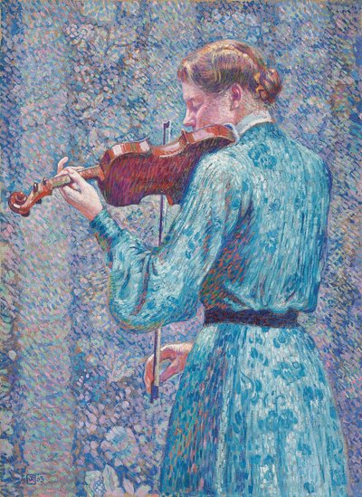 Marie-Anne Weber die de Viool Speelt door Théo van Rysselberghe