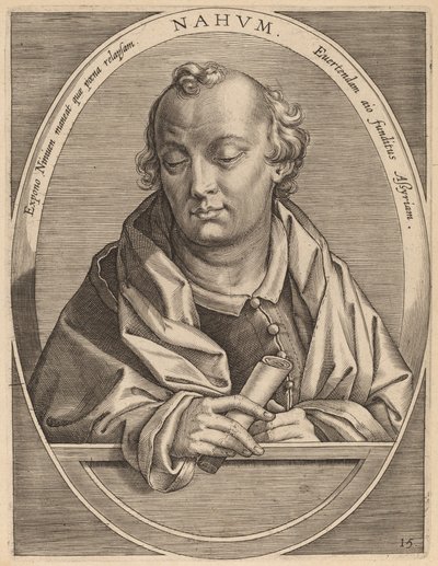 Nahum door Theodor Galle after Jan van der Straet