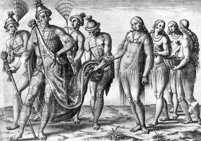 Stam van de Timucua Indianen door Theodor de Bry