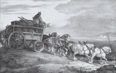 De kolenwagen door Theodore Gericault