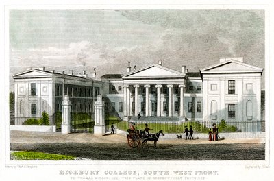 Highbury College, zuidwestelijke voorkant, Islington, Londen, 1827 door Thomas Dale