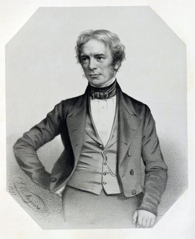 Michael Faraday (1791-1867) 1851 door Thomas Herbert Maguire