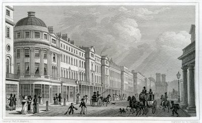 Regent Street, Londen, vanaf de Quadrant door Thomas Hosmer Shepherd