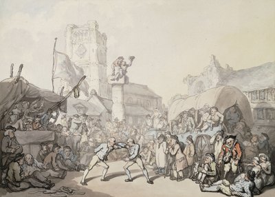 Een Cornish Worsteling door Thomas Rowlandson