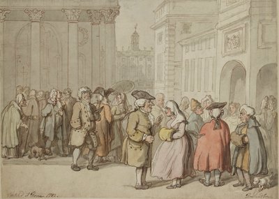 Een groep geschetst in Rome door Thomas Rowlandson