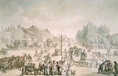 Elephant and Castle, Southwark, Londen, ca. 1805-ca. 1820 door Thomas Rowlandson