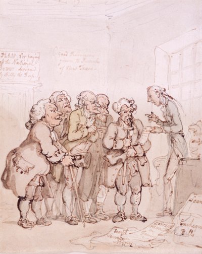 Leningcontractanten, late 18e- vroege 19e eeuw door Thomas Rowlandson