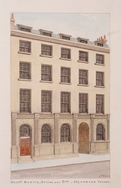 Lombard Street, Londen, ca. 1850 door Thomas Rowlandson