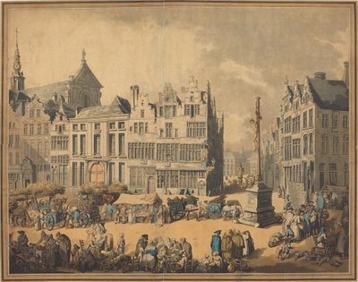 Place de Meir in Antwerpen door Thomas Rowlandson