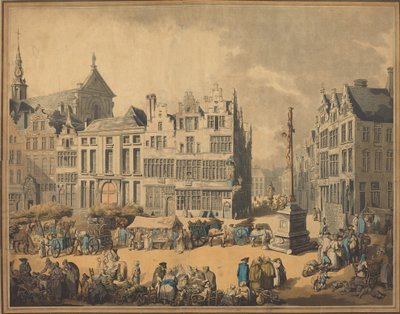 Place de Meir in Antwerpen, 1797 door Thomas Rowlandson