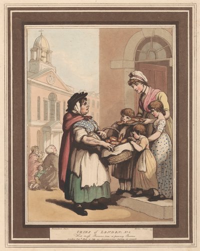 Set van acht (6): Kreten van Londen door Thomas Rowlandson