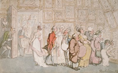 De wachtkamer van de portretschilder, 1809 door Thomas Rowlandson