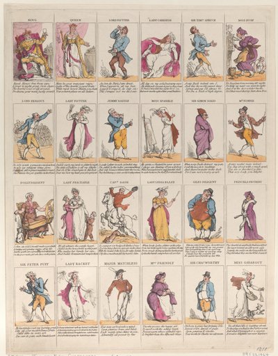 Driekoningenavond Personages door Thomas Rowlandson