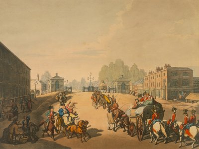 Whitechapel Tolhek, Londen door Thomas Rowlandson