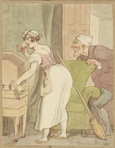 Vrouw Betrapt op het Stelen van een Drankje door Thomas Rowlandson