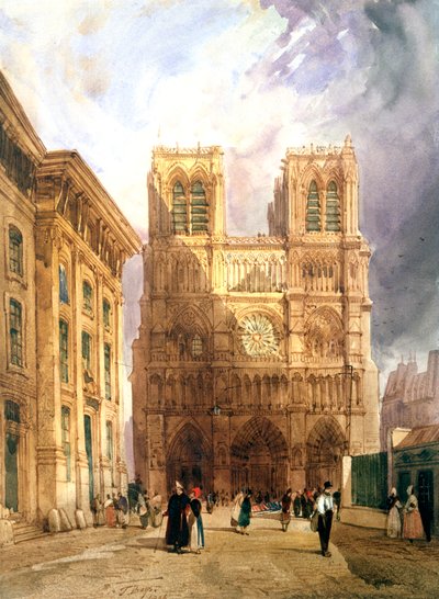 De kathedraal van Notre Dame, 1836 door Thomas Shotter Boys