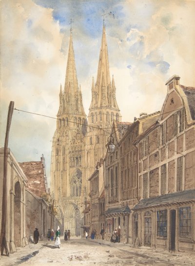 Zicht op Bayeux, 1832 door Thomas Shotter Boys