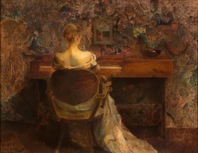 Het Spinet, ca. 1902 door Thomas Wilmer Dewing