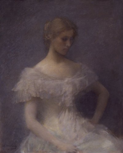 Zittend Meisje, 1896 door Thomas Wilmer Dewing