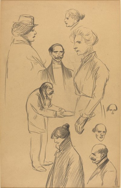 Figuurstudies (verso) door Théophile Alexandre Steinlen