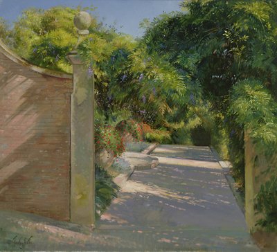 Poort naar de zonnewijzertuin in Heligan door Timothy Easton