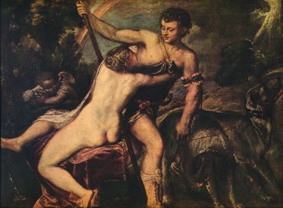 Venus en Adonis, 1560 door Tiziano Vecelli