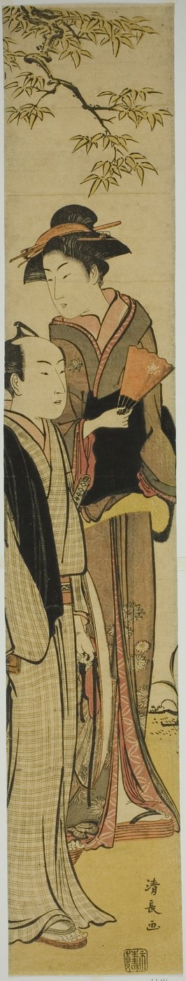 Koppel onder een boom door Torii Kiyonaga