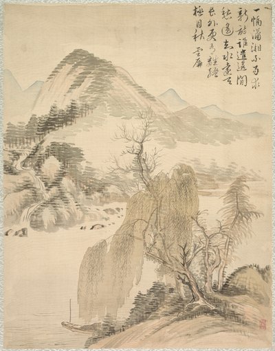 Wilg en Waterval, 1847 door Tsubaki Chinzan