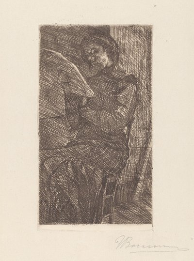 Vrouw die leest door Umberto Boccioni