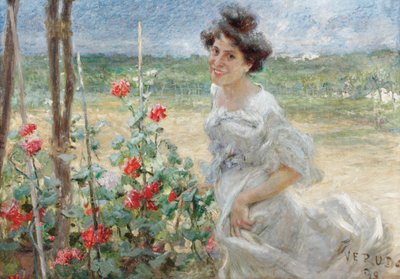 In de bloementuin, 1899 door Umberto Veruda