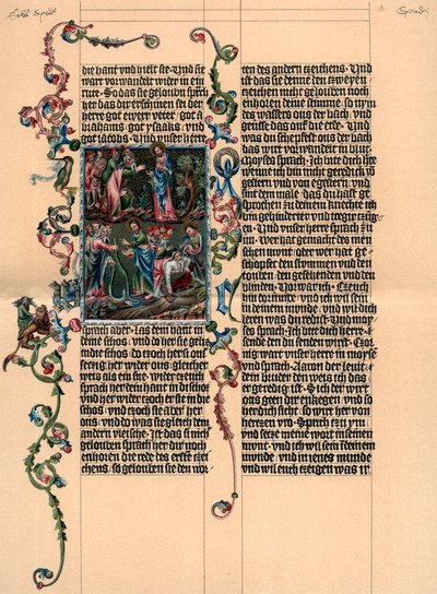 Een pagina uit de Wenzel Bijbel, ca. 1400, 1903 door Unbekannt