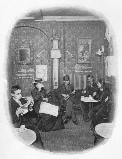 Een Arabisch café, Londen, ca. 1901 door Unbekannt