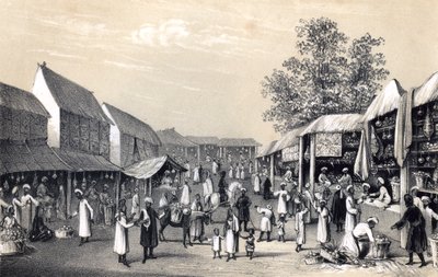 Bazaar in Kabul, in het fruitseizoen, 1847 door Unbekannt