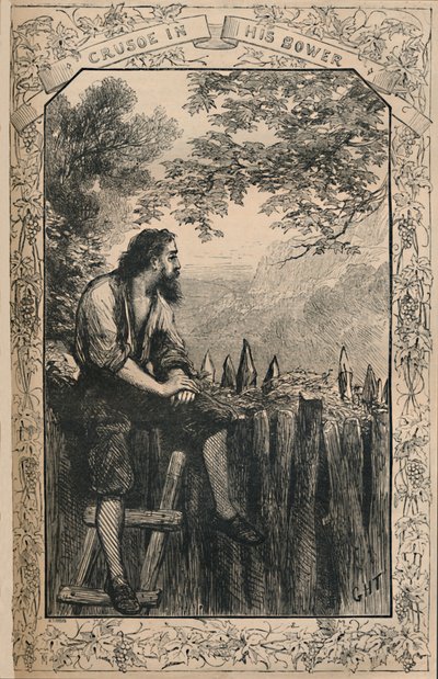 Crusoe in zijn prieel, ca. 1870 door Unbekannt