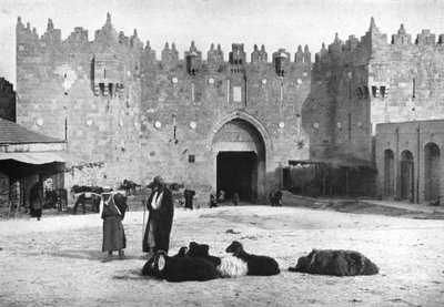 Damascuspoort, Jeruzalem, Israël, 1926 door Unbekannt