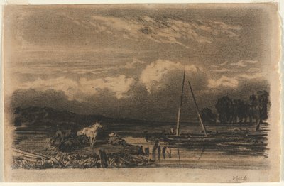 Engels uitzicht, naar Jules Dupré, 1800s door Unbekannt