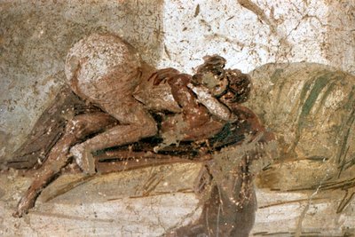 Erotische muurschildering, Pompeii, Italië door Unbekannt