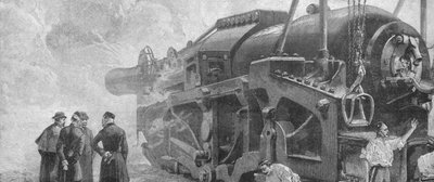 Het afvuren van het 111-Ton Kanon...in Woolwich, juni 1887, 1901 door Unbekannt