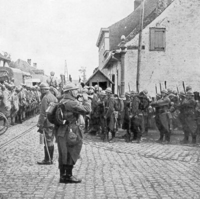 Franse en Belgische troepen, Vlaanderen, ca. 1917 door Unbekannt