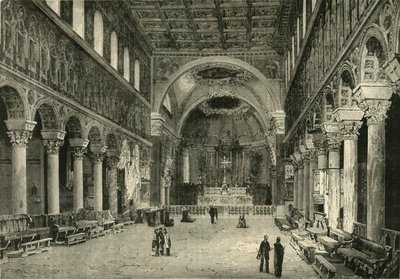 Interieur van San Apollinare Nuovo, Ravenna, 1890 door Unbekannt