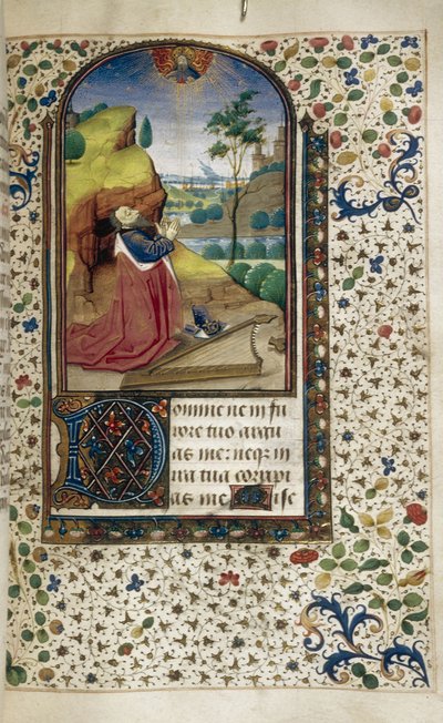 Koning David in gebed Getijdenboek, 1450-1499 door Unbekannt