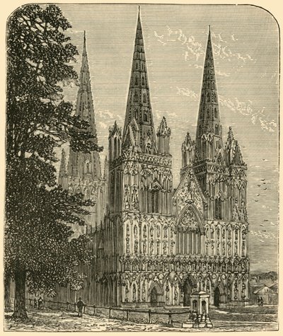 Lichfield Cathedral - De westelijke gevel, 1898 door Unbekannt