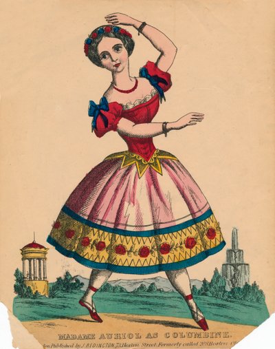 Madame Auriol als Columbine, ca. 1849 door Unbekannt