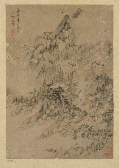 Bergdorp, Ming-dynastie, 1550-1644 door Unbekannt