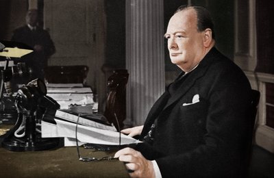 De V.E.-daguitzending van meneer Churchill, 1945 1955 door Unbekannt